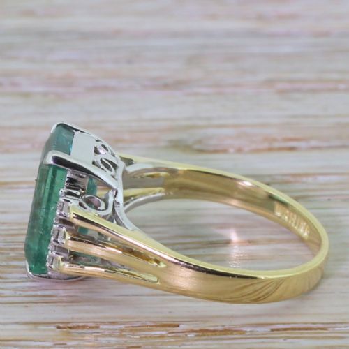 fig 2. Retro 3.50 Carat Emerald Cut Emerald Solitaire Ring, circa 1950
