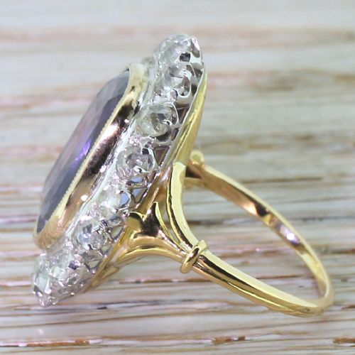fig 2. Edwardian 6.90 Carat Natural Ceylon Sapphire & Old Cut Diamond Ring, circa 1910
