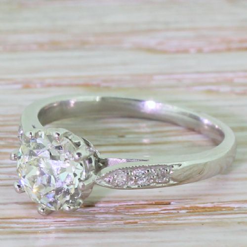 Art Deco 1.14 Carat Old Cut Diamond Engagement Ring, Circa 1925
