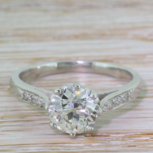 fig 1. Art Deco 1.14 Carat Old Cut Diamond Engagement Ring, circa 1925