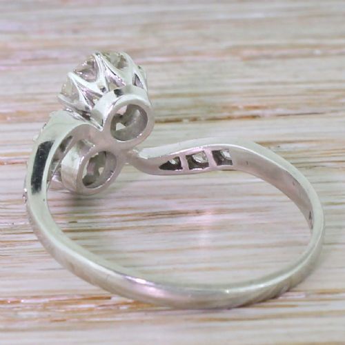 fig 2. Edwardian 2.00 Carat Old Cut Diamond Crossover Ring, circa 1910