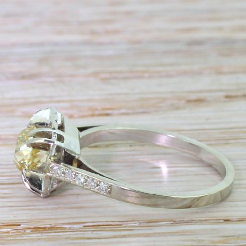 fig 2. Art Deco 1.05 Carat Natural Fancy Yellow Old Cut Diamond Engagement Ring, French, circa 1930