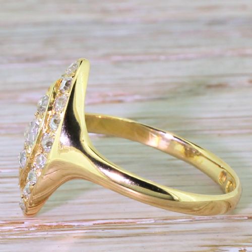 fig 1. Art Deco 0.50 Carat Old Cut Diamond Navette Cluster Ring, dated 1921
