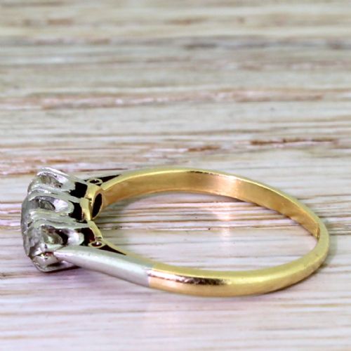 fig 2. Art Deco 0.85 Carat Old Cut Diamond Trilogy Ring, circa 1925
