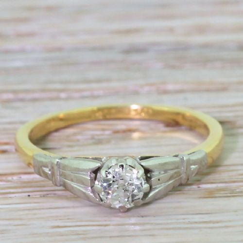 fig 1. Art Deco 0.25 Carat Old Cut Diamond Engagement Ring, circa 1935
