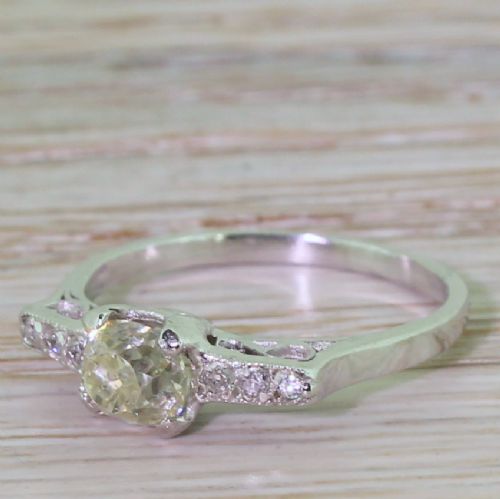 Art Deco 0.72 Carat Old Cut Diamond Engagement Ring, Circa 1920
