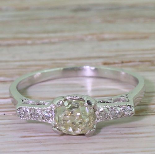 fig 1. Art Deco 0.72 Carat Old Cut Diamond Engagement Ring, circa 1920