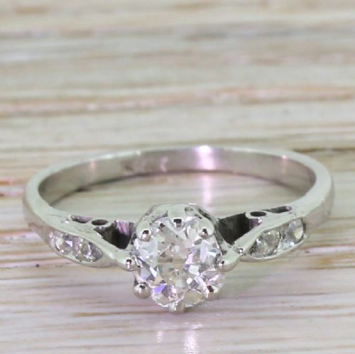 fig 1. Art Deco 0.65 Carat Old Cut Diamond Engagement Ring, circa 1935