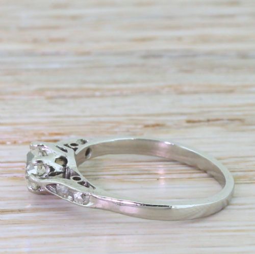 fig 2. Art Deco 0.65 Carat Old Cut Diamond Engagement Ring, circa 1935