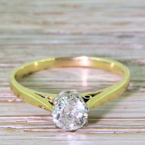 fig 1. Art Deco 0.55 Carat Old Cut Diamond Solitaire Engagement Ring, circa 1940