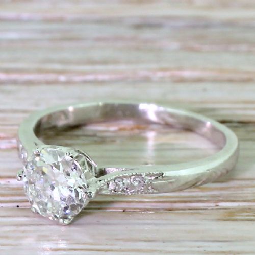 Art Deco 0.70 Carat Old Cut Diamond Engagement Ring, Circa 1920
