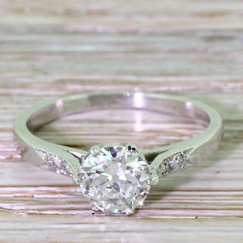 fig 1. Art Deco 0.70 Carat Old Cut Diamond Engagement Ring, circa 1920