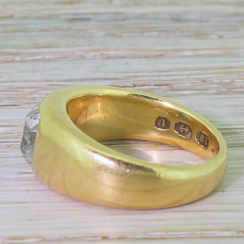 fig 2. Mid Century 1.00 Carat Old Cut Diamond Solitaire Ring, dated 1944