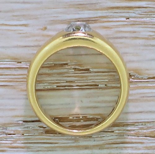 fig 3. Mid Century 1.00 Carat Old Cut Diamond Solitaire Ring, dated 1944