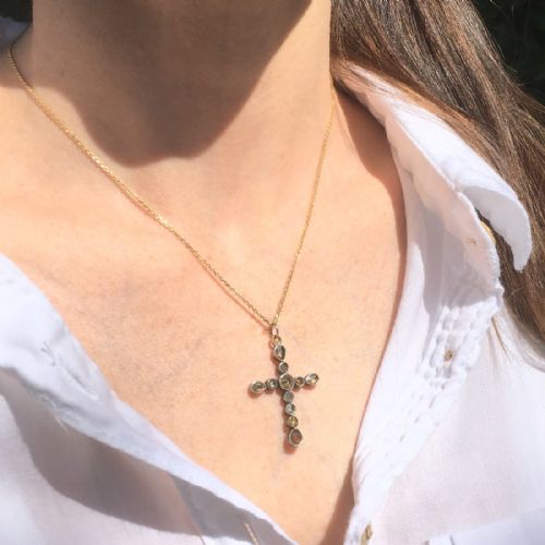 fig 1. Georgian 0.70 Carat Rose Cut Diamond Cross Pendant, circa 1820