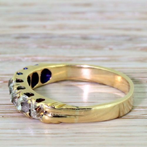 fig 2. Victorian 1.00 Carat Old Cut Diamond Seven Stone Ring, circa 1850