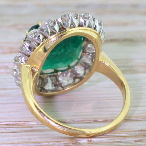 fig 3. Art Deco 5.08 Carat Colombian Emerald & Old Cut Diamond Cluster Ring, circa 1935
