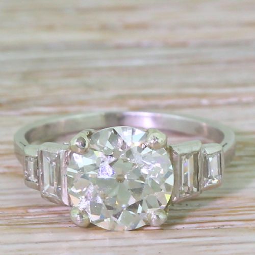 fig 1. Art Deco 2.14 Carat Old Cut Diamond Engagement Ring, circa 1920