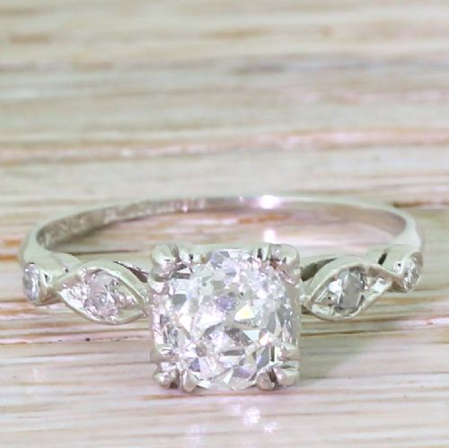 fig 1. Art Deco 1.11 Carat Old Cut Diamond Engagement Ring, circa 1925