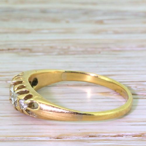 fig 2. Victorian 0.28 Carat Old Cut Diamond Five Stone Ring, circa 1900