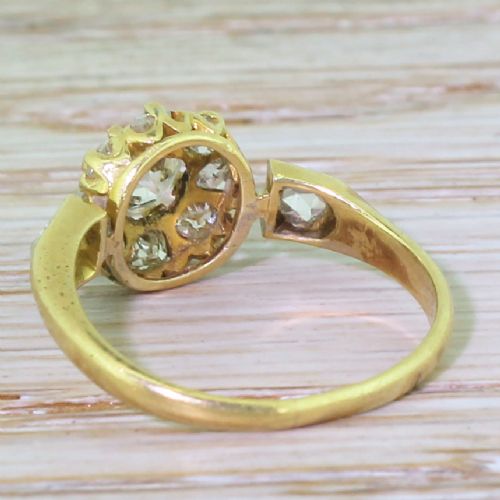 fig 3. Victorian 1.00 Carat Old Cut Diamond Target Cluster Ring, circa 1900