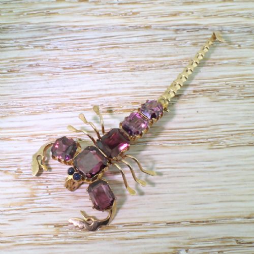 fig 1. Early 20th Century 5.50 Carat Almandine Garnet Scorpion Brooch, circa 1925
