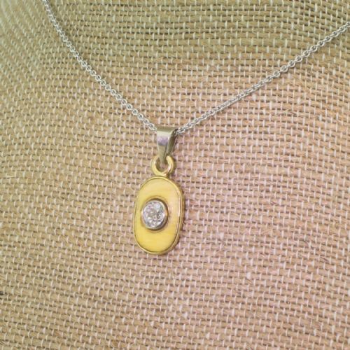 fig 1. Art Deco 0.74 Carat Old Cut Diamond & Cream Pendant, circa 1930
