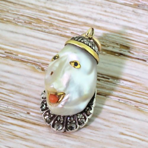 fig 2. Victorian Natural Baroque Pearl “Jester” Pendant, circa 1850