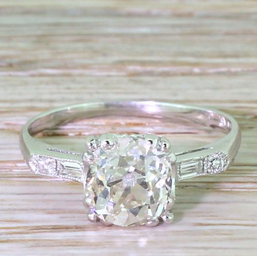 fig 1. Art Deco 1.95 Old Cut Diamond Engagement Ring, circa 1925