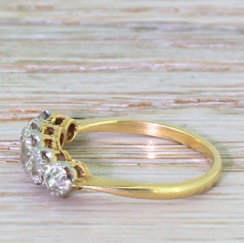fig 2. Edwardian 1.50 Carat Old Cut Diamond Five Stone Ring, circa 1910
