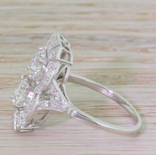 fig 2. Art Deco 2.00 Carat Old Cut Diamond Two Stone Cluster Ring, circa 1915