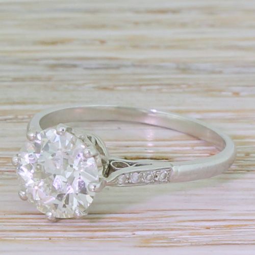 Art Deco 1.82 Carat Old Cut Diamond Engagement Ring, Circa 1920
