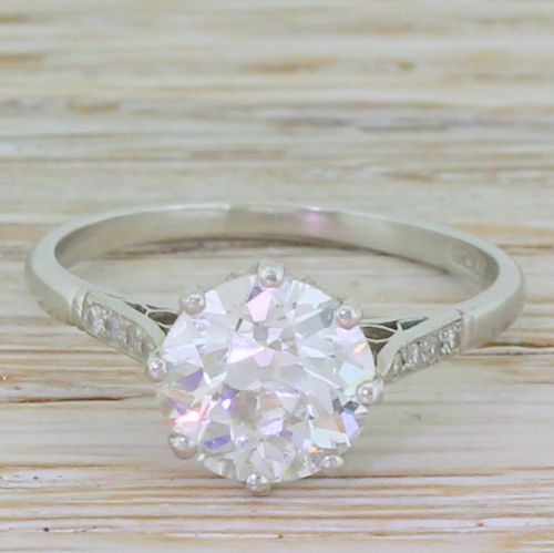 fig 1. Art Deco 1.82 Carat Old Cut Diamond Engagement Ring, circa 1920