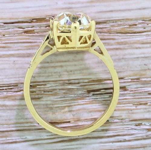 fig 3. 3.66 Carat Fancy Light Yellow Diamond Engagement Ring, 18k Yellow Gold
