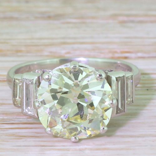 fig 1. Art Deco 4.04 Carat Old Cut Diamond Engagement Ring, circa 1930
