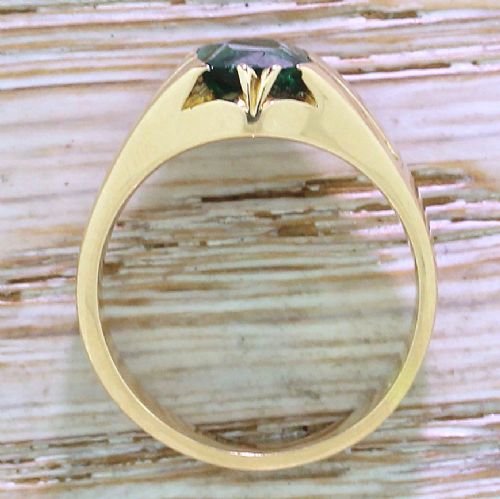 fig 2. Victorian 1.60 Carat Rectangular Cut Emerald Solitaire Ring, circa 1900