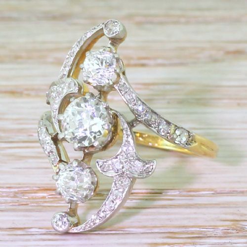 Art Nouveau 1.76 Carat Old Cut Diamond Ring, Circa 1905

