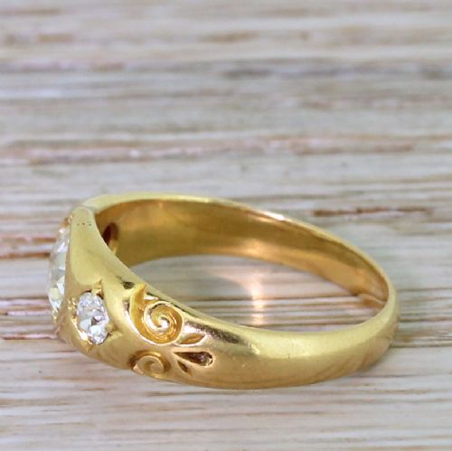 fig 2. Victorian 0.83 Carat Old Cut Diamond Trilogy Ring, dated 1898