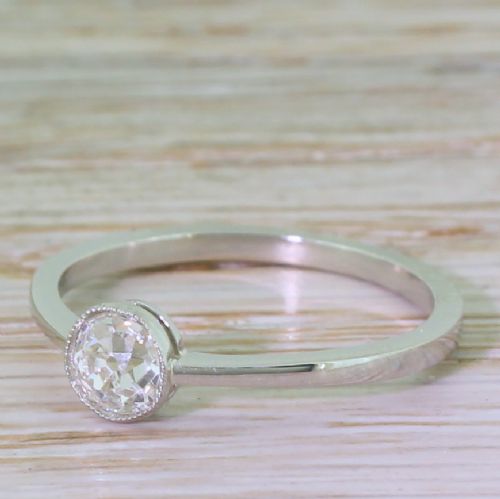 Art Deco 0.50 Carat Old Cut Diamond Engagement Ring, Circa 1915

