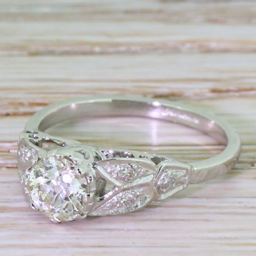 Art Deco 0.69 Carat Old Cut Diamond Engagement Ring, Circa 1925
