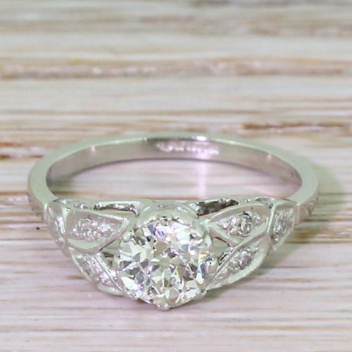 fig 1. Art Deco 0.69 Carat Old Cut Diamond Engagement Ring, circa 1925