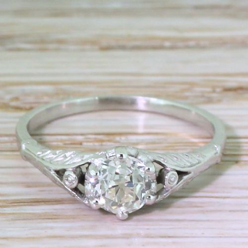 fig 1. Art Deco 0.68 Carat Old Cut Diamond Engagement Ring, circa 1930