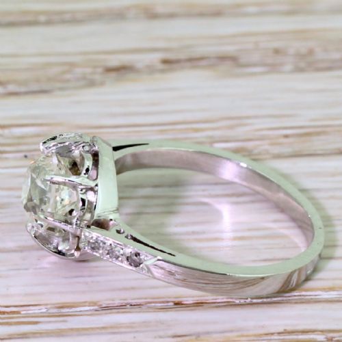 fig 2. Art Deco 1.30 Carat Old Cut Diamond Engagement Ring, French, circa 1920

