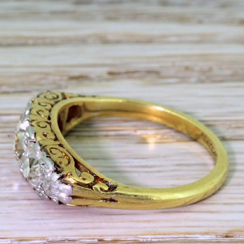 fig 2. Edwardian 2.50 Carat Old Cut Diamond Five Stone Ring, circa 1905