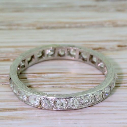 Art Deco 1.08 Carat Old Cut Diamond Full Eternity Ring, Circa 1915
