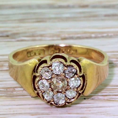 fig 1. Victorian 0.71 Carat Old Cut Diamond Cluster Ring, circa 1860