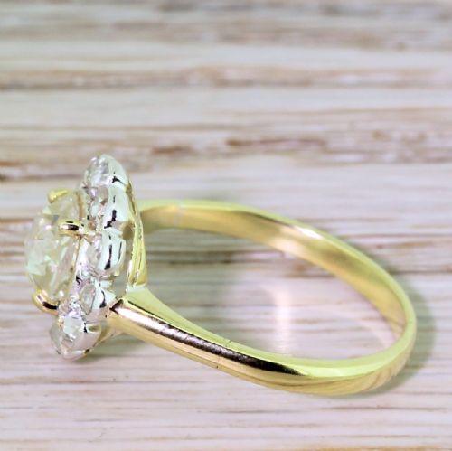 fig 2. Victorian 1.46 Carat Rose Cut Diamond Cluster Ring, circa 1860