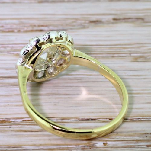 fig 3. Victorian 1.46 Carat Rose Cut Diamond Cluster Ring, circa 1860
