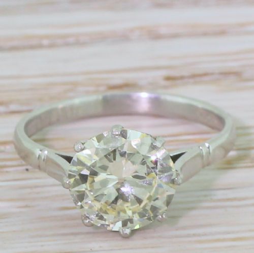 fig 1. Art Deco 1.90 Carat Old European Cut Diamond Engagement Ring, circa 1935
