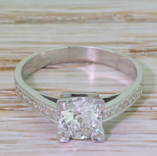 fig 1. Art Deco 0.71 Carat Old Cut Diamond Engagement Ring, circa 1930